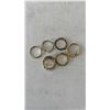 Image 1 : (6) ASSORTED GOLD TONE FASHION RINGS: INCLUDES 1 PANDORA RING: SIZES RANGE FROM 6 - 8