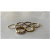 Image 2 : (6) ASSORTED GOLD TONE FASHION RINGS: INCLUDES 1 PANDORA RING: SIZES RANGE FROM 6 - 8