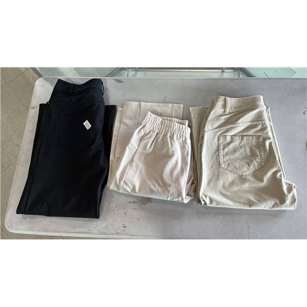 3 PAIRS LADIES CASUAL PANTS. LULULEMON, SIZE 6
