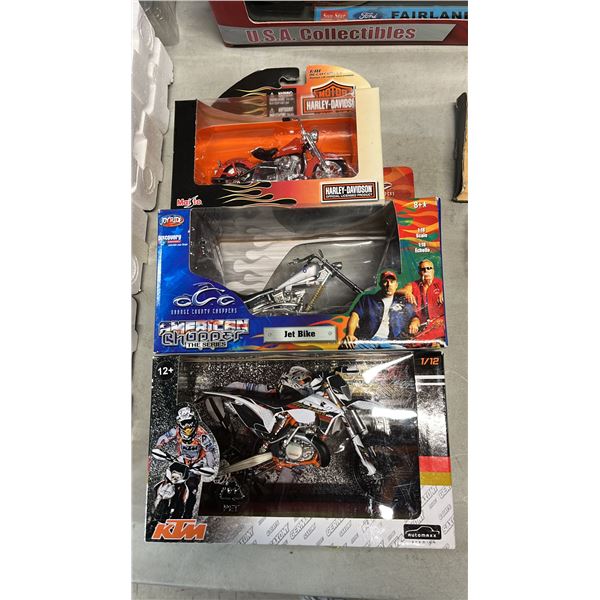 (3) ASSORTED SCALE MODEL MOTORCYCLES