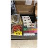 Image 3 : SHELF OF ASSORTED ITEMS INCLUDING; STICKERS, BEADS, KEYCHAINS & MORE