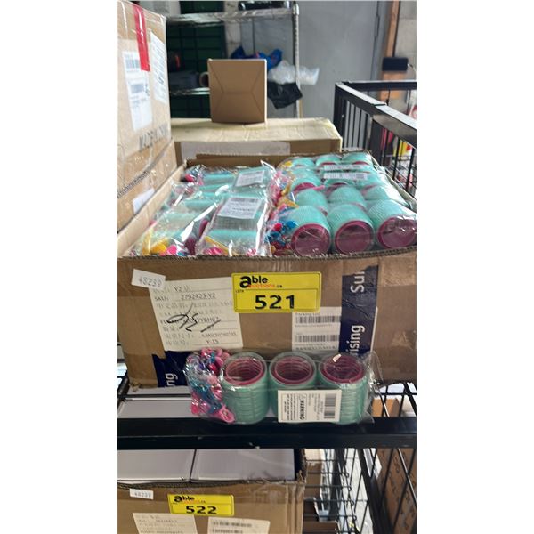 CASE OF HAIR CURLERS & PINS
