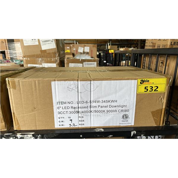 CASE OF YIGEDA 6" LED RECESSED SLIM PANEL DOWNLIGHTS