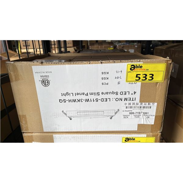 CASE OF 4" LED SQUARE SLIM PANEL LIGHTS