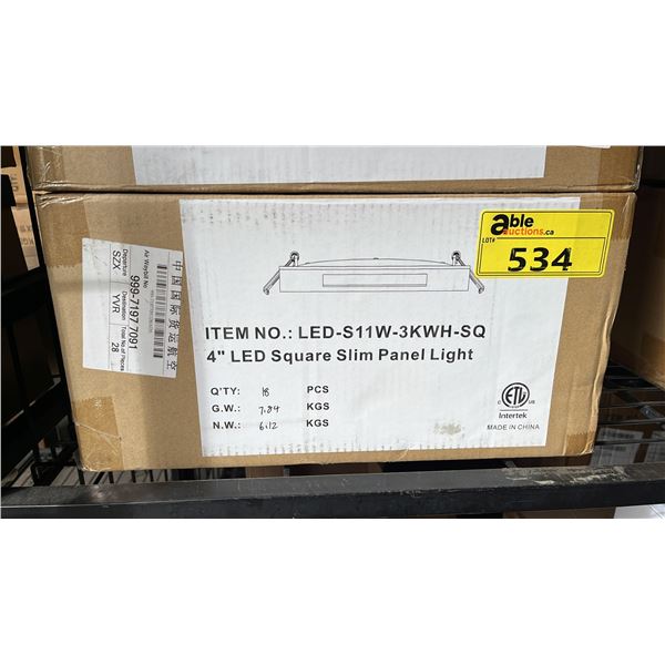 CASE OF 4" LED SQUARE SLIM PANEL LIGHTS