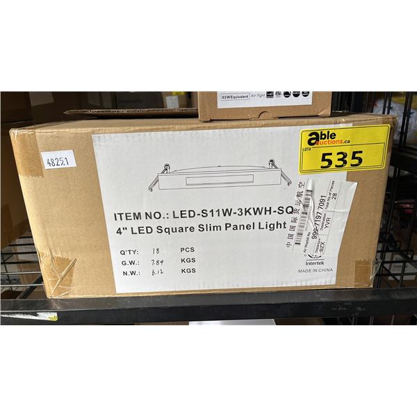CASE OF 4" LED SQUARE SLIM PANEL LIGHTS