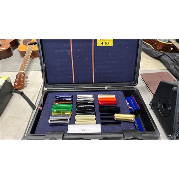 HARD CASE OF TURBOHARPS, TURBOHARP LIDS & VELVET POUCHES