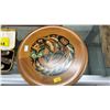 Image 2 : STAG HANDLED 3 PIECE CARVING SET & VINTAGE PANORAMA WOOD PLATE WITH KILLER WHALE DESIGN