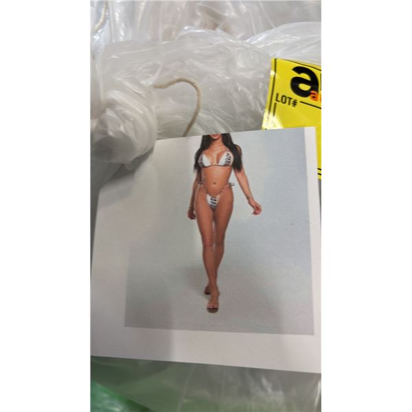 *NEW* BAG OF 20 SMALL & 20 MEDIUM WHITE & LEOPARD PRINT BIKINIS