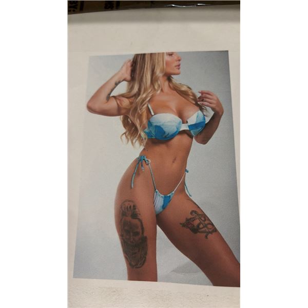 *NEW* BOX OF WHITE & BLUE BIKINIS: 20 SMALL, 22 MED 25 LG, 25 XL