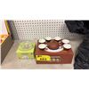 Image 1 : HANDMADE RED CLAY TEAPOT WITH 6 CUPS & GLASS COOKING TEA CUP