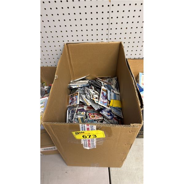 BOX OF ASSORTED HOCKEY TRADING CARDS: SOME SEALED PACKAGES