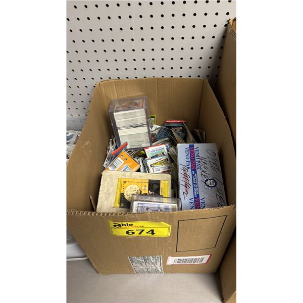 BOX OF ASSORTED HOCKEY TRADING CARDS: SOME SEALED PACKAGES
