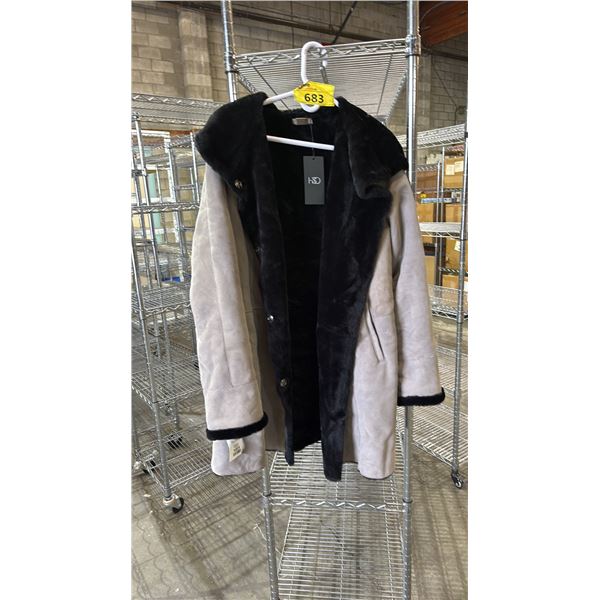 HISO SHEARLING SHEEPSKIN LEATHER COAT: SIZE UNKNOWN