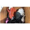 Image 2 : DOC MARTIN'S HOT PINK US SIZE 7 BOOTS & 2 BOXES OF ASSORTED CLOTHING