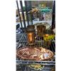 Image 2 : SHELF OF BRASS WALL DECO, COPPER CUPS & MORE
