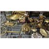 Image 2 : SHEL FO ASSORTED BRASS & METAL DECOR: LARGE SWAN, TRUMPET, VASE, CANDLE HOLDERS & MORE