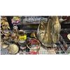 Image 3 : SHEL FO ASSORTED BRASS & METAL DECOR: LARGE SWAN, TRUMPET, VASE, CANDLE HOLDERS & MORE