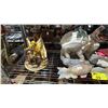 Image 3 : PAINTED WOOD ELEPHANT, PAINTED WOOD FISH & PORCELAIN SAILOR STATUE