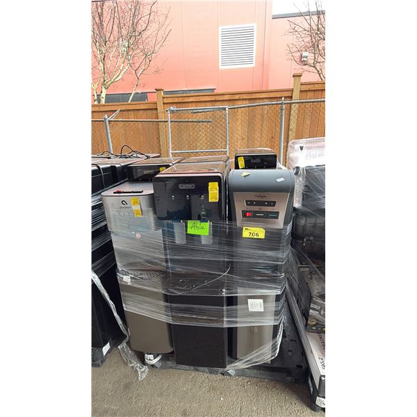 PALLET OF ASSORTED WATER COOLERS: *MUST TAKE ALL ON PALLET*