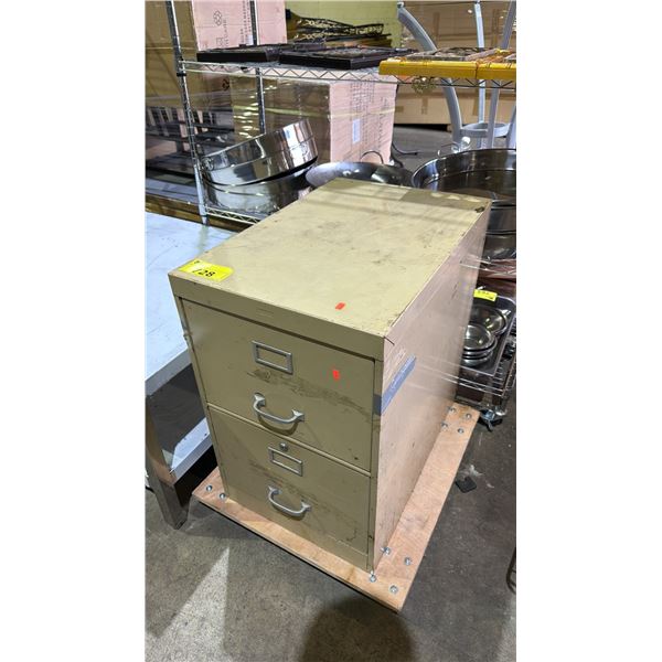 2 DRAWER METAL FILING CABINET & CONTENTS