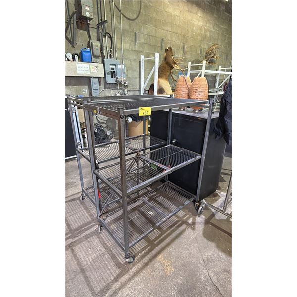 3-TIER ROLLING METAL RACK