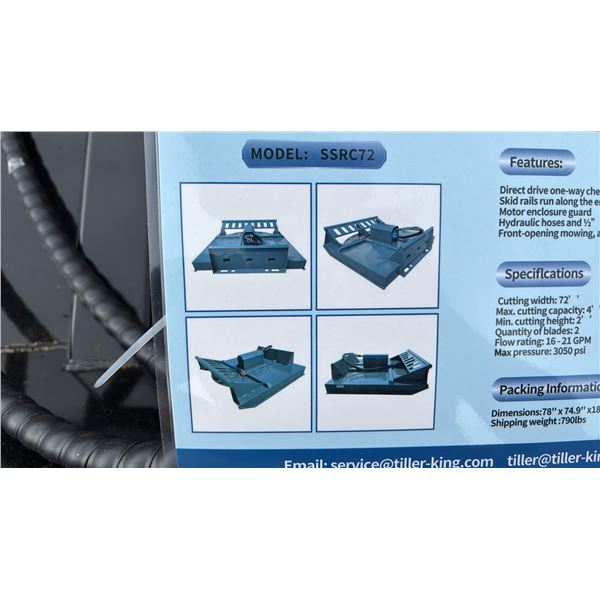 *NEW* MOWER KING SSRC SKID STEER BRUSH CUTTER ATTACHMENT - 354KG LOAD CAPACITY, 2000MM MAX WIDTH