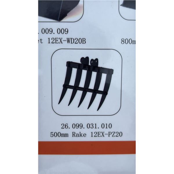 *NEW* AGT INDUSTRIAL MINI SKID STEER 500MM RAKE ATTACHMENT 12EX-PZ20