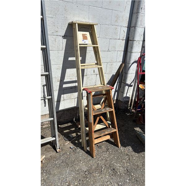 6' WOOD STEP LADDER & 3' WOOD STEP LADDER