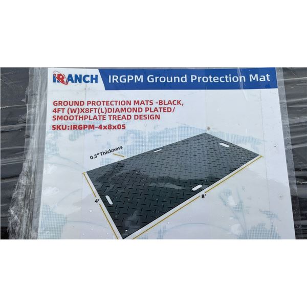 *NEW* PALLET OF (15) IRANCH IRGPM GROUND PROTECTION MATS - 4' X 8' X 0.5", 95 LBS MAT WEIGHT,