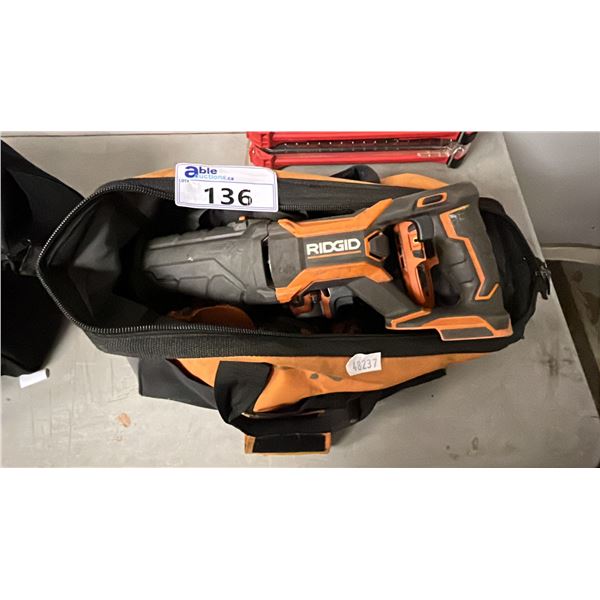 RIDGID TOOL BAG W/ASSTD RIDGID CORDLESS TOOLS & BATTERIES