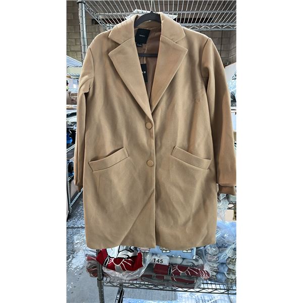 *NEW WITH TAGS* (6) FOREVER 21 LADIES TAN COATS: ASSORTED SIZES