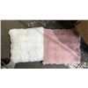 Image 2 : *NEW WITH TAGS* (3) PINK & (4) WHITE FAUX FUR THROW PILLOWS