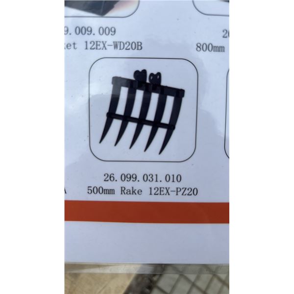 *NEW* AGT INDUSTRIAL MINI SKID STEER 500MM RAKE ATTACHMENT 12EX-PZ20