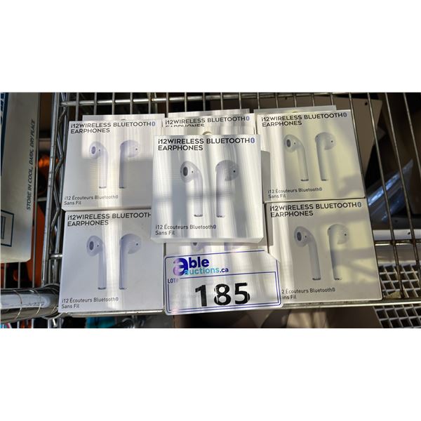 *NEW IN BOX*  (7) I12 WIRELESS BLUETOOTH EARPHONES - WHITE