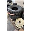 Image 1 : *NEW* (3) ASSORTED TIRES & A 5 BOLT METAL RIM: **$6.50 PER TIRE ECO LEVY WILL BE CHARGED**