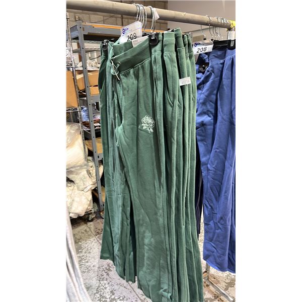 *NEW WITH TAGS & SECURITY TAGS* (7) PAIRS OF GREEN AEROPOSTALE FLARE LEG JOGGING PANTS: ASSTD. SIZES