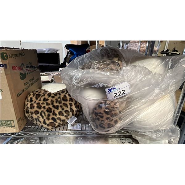 *NEW WITH TAGS* BAG OF LA EXPRESS LET'S GET COZY HEART PILLOWS: LEOPARD PRINT & WHITE