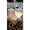 Image 3 : *NEW WITH TAGS* BAG OF LA EXPRESS LET'S GET COZY HEART PILLOWS: LEOPARD PRINT & WHITE