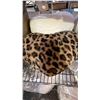 Image 2 : *NEW WITH TAGS* BAG OF LA EXPRESS LET'S GET COZY HEART PILLOWS: LEOPARD PRINT & WHITE