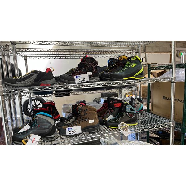 2 SHELVES OF KAYLAND GORE-TEX DISPLAY SHOES: **RIGHT FOOT ONLY**