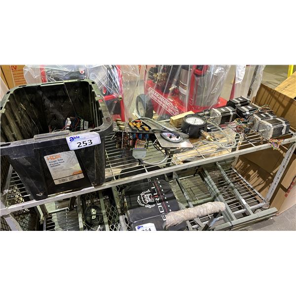 SHELF OF S-BEAM LOAD CELLS, STEPPER MOTORS, GAUGES & CONTROL PANELS