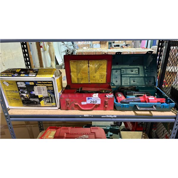 MAKITA CORDLESS DRILL, HILTI POWER STUD NAIL GUN & SUPER WINCH UTILITY WINCH