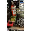 Image 2 : SHELF OF ASSTD RATCHET WRENCHES, CHISELS, HAMMERS, SHOPMATE SANDER, CLASS A FIRE EXTINGUISHER & MORE