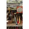 Image 5 : SHELF OF ASSTD RATCHET WRENCHES, CHISELS, HAMMERS, SHOPMATE SANDER, CLASS A FIRE EXTINGUISHER & MORE