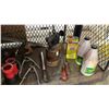 Image 5 : SHELF OF ASSTD METAL FILES, MANUAL DRILLS, VINTAGE COLEMAN LAMP/STOVE, INGLIS LAUNDRY COIN BOX & MOR