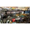 Image 1 : SHELF OF ASSTD TOOLS: TORO ELECTRIC TRIMMER, PRESSURE WASHER WAND, MAKITA CORDLESS DRILL & MORE