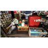Image 2 : SHELF OF ASSTD SPRAY PAINT, WATER PUMP, WORK LIGHTS, SPARK PLUG WIRE SET & MORE