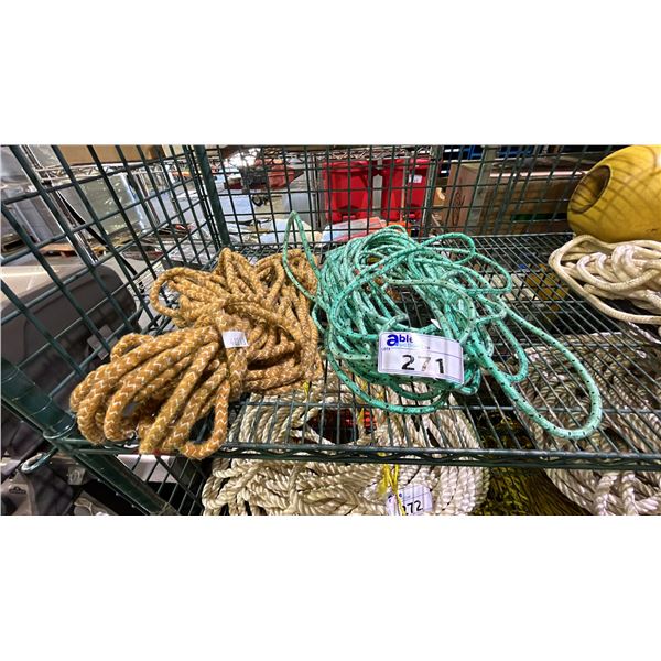 (2) COILS OF WEIGHTED NAUTICAL ROPE