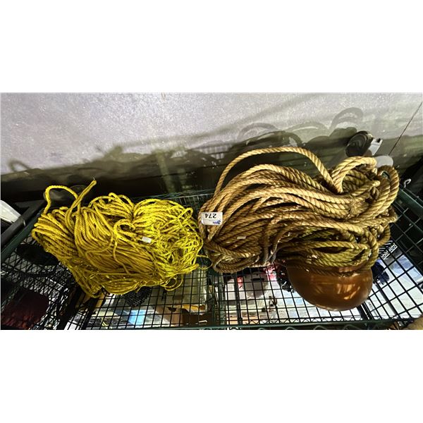 SHELF OF ASSORTED ROPE